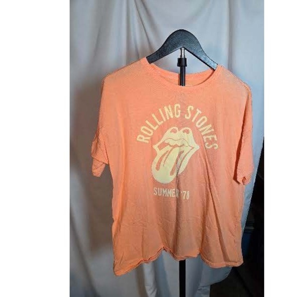 American Eagle Rolling Stones Graphic Tee Orange Summer 78 Band Shirt L